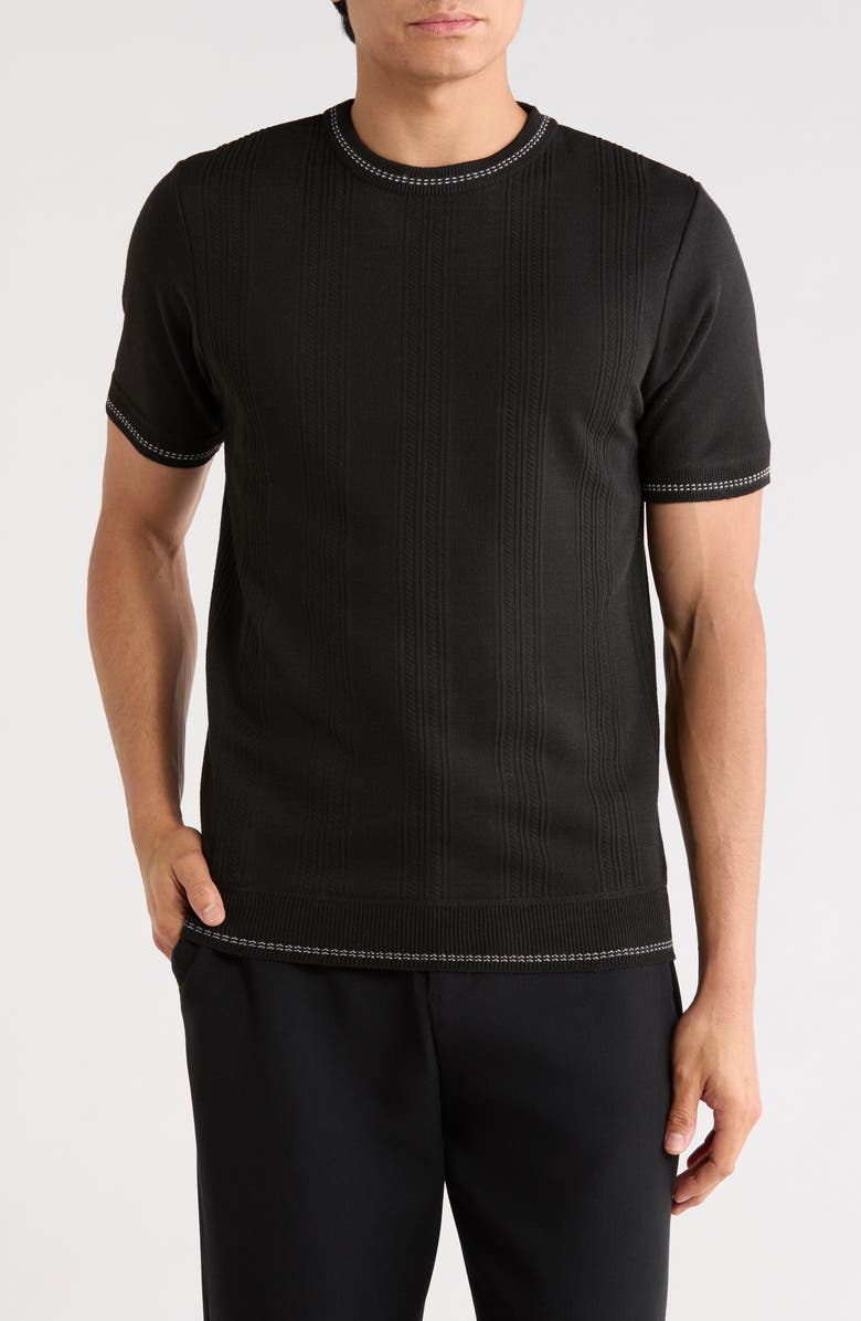 TOM BAINE Crewneck Knit Sweater, Main, color, Black