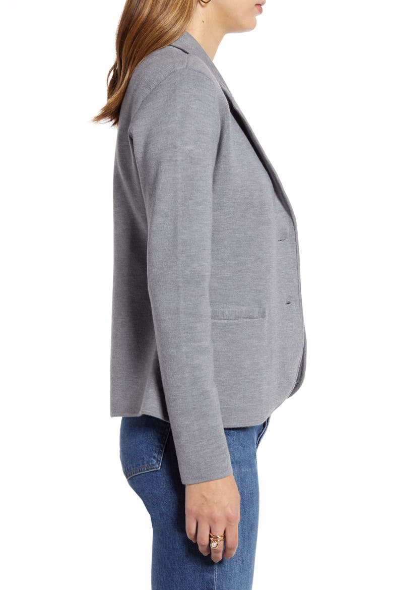 Shrunken Knit Blazer, Alternate, color, GREY LIGHT HEATHER