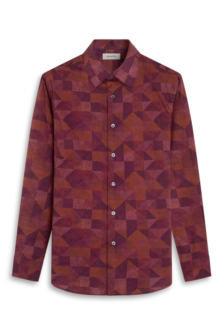 Julian Shaped Fit Long Sleeve Shirt, Alternate, color, BURGUNDY