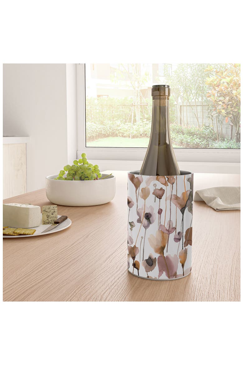 Fall Wildflowers Wine Chiller, Alternate, color, BROWN