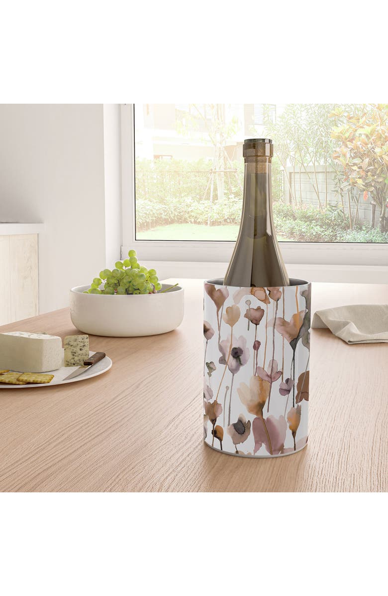 Deny Designs Fall Wildflowers Wine Chiller, Alternate, color, Brown