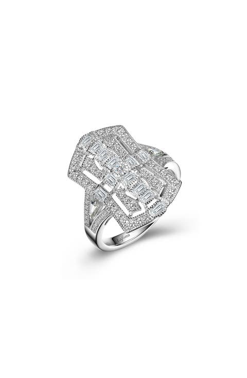 Art Deco Baguette Simulated Diamond Ring