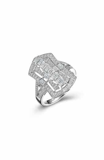 Art Deco Baguette Simulated Diamond Ring