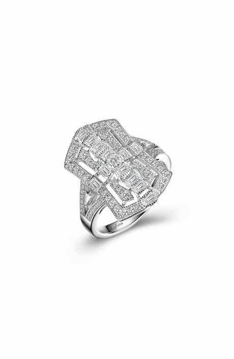 Art Deco Baguette Simulated Diamond Ring