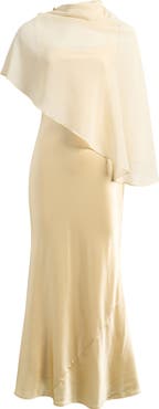 Reformation Lilibeth Cape Silk Maxi Dress