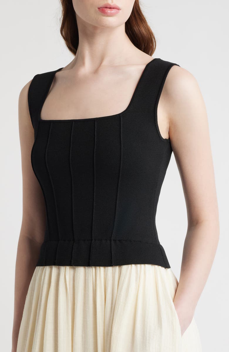 ZOE AND CLAIRE Mixed Media Dress, Alternate, color, Black Ivory