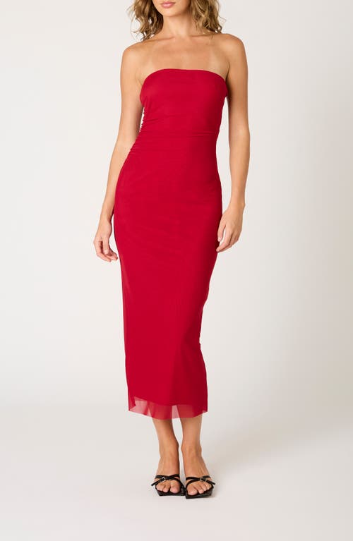 Nia Rowa Strapless Body-Con Dress in Salsa 