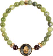 Karma and Luck Transportive Energy Jade Stone Hamsa Bracelet
