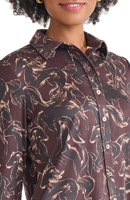 Jones New York Long Sleeve Button-up Shirt In Red