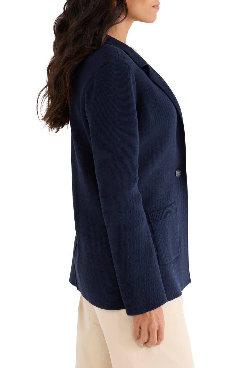 Elegant Knit Blazer, Alternate, color, DARK INDIGO