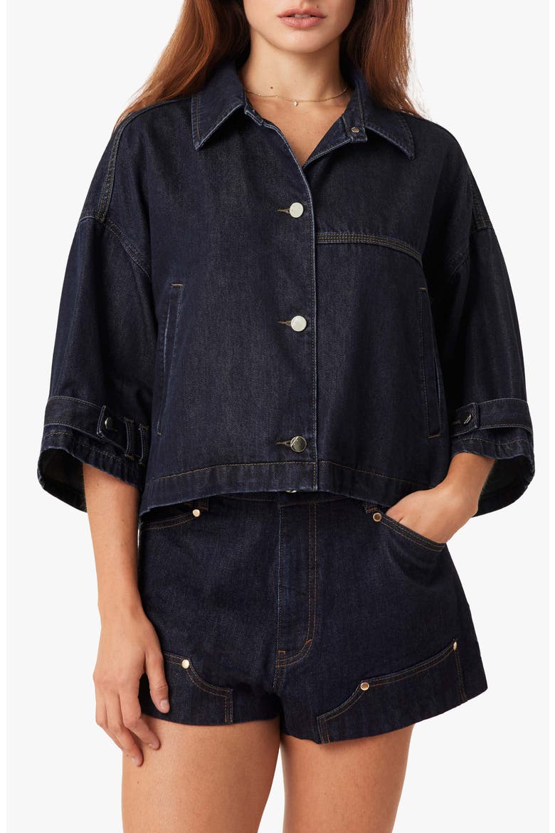 Cape Denim Crop Jacket, Main, color, RINSE