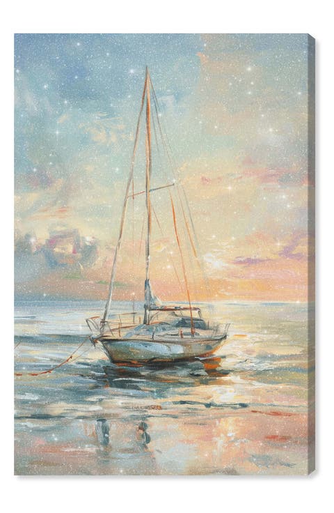 Boat On The Shore Canvas Wall Art