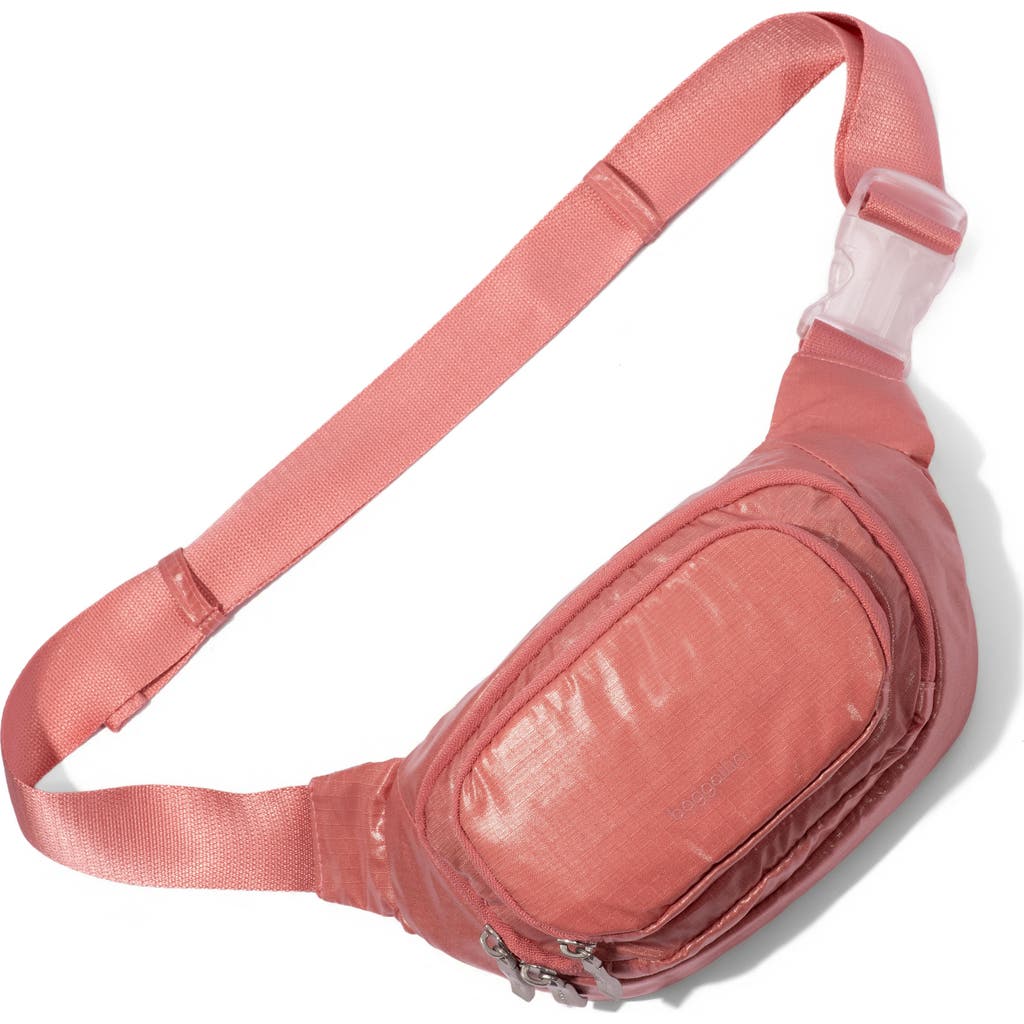 Baggallini On The Go Belt Bag Waist Pack In Terracotta Gloss Ripstop