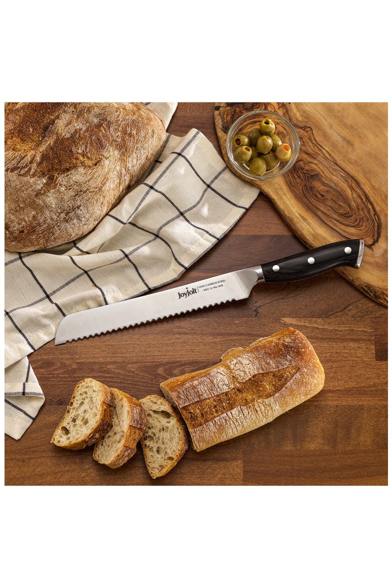 8" Stainless Steel Bread Knife, Alternate, color, SILVER/ BLACK