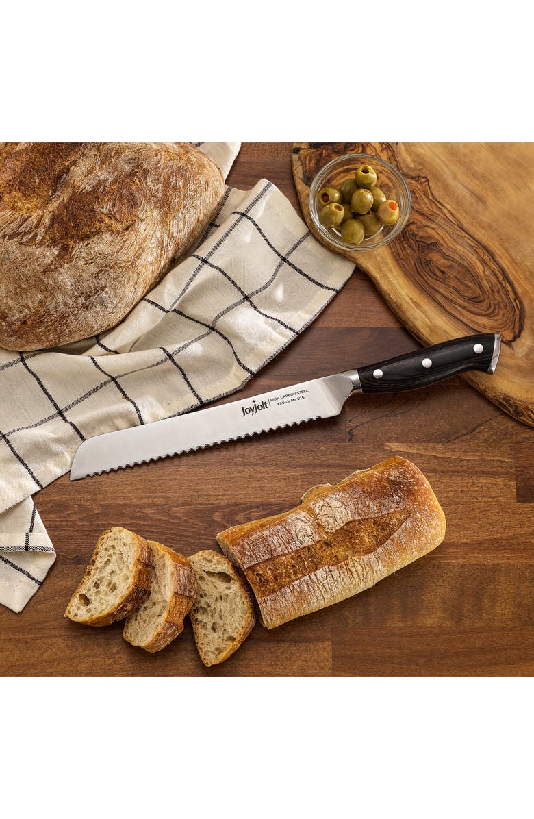 JoyJolt 8" Stainless Steel Bread Knife, Alternate, color, Silver/ Black