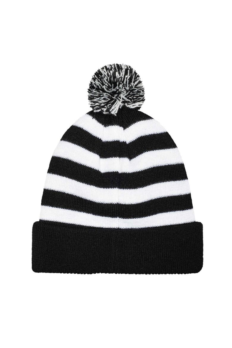 Men's Black Juventus Casual Cuffed Knit Hat with Pom, Alternate, color, Black