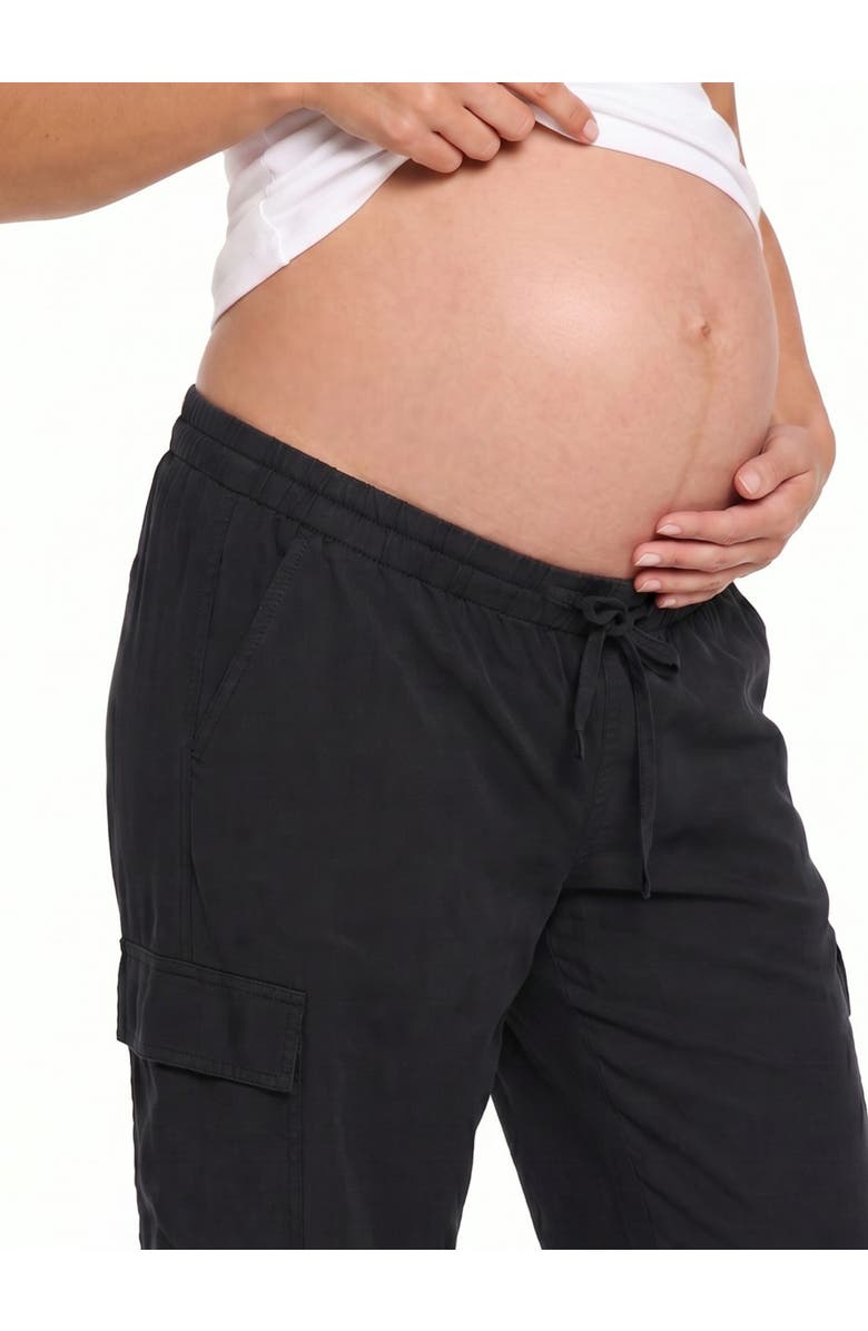 MOTHERHOOD MATERNITY Under the Belly Utility Cargo Relaxed Fit Pant, Alternate, color, Black