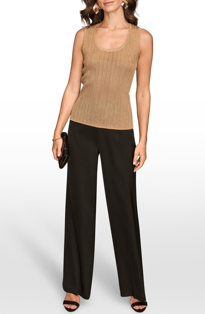 Donna Karan New York Metallic Scoop Neck Shell, Alternate, color, Gold