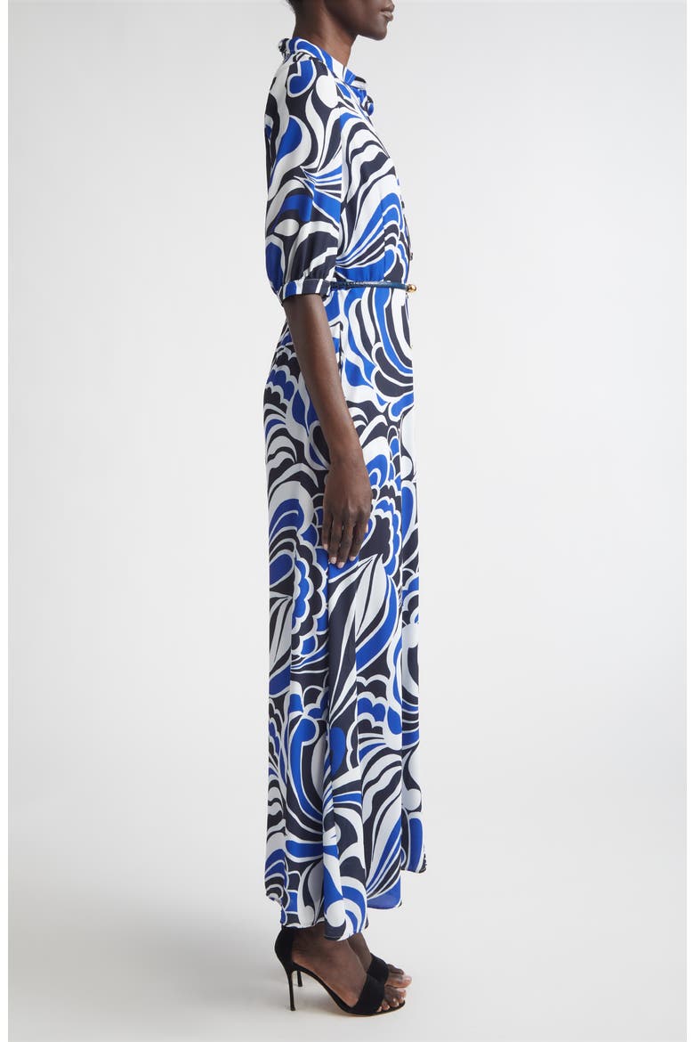 Midcentury Scroll Shirtdress, Alternate, color, MIDNIGHT/ WHITE/ COBALT MULTI