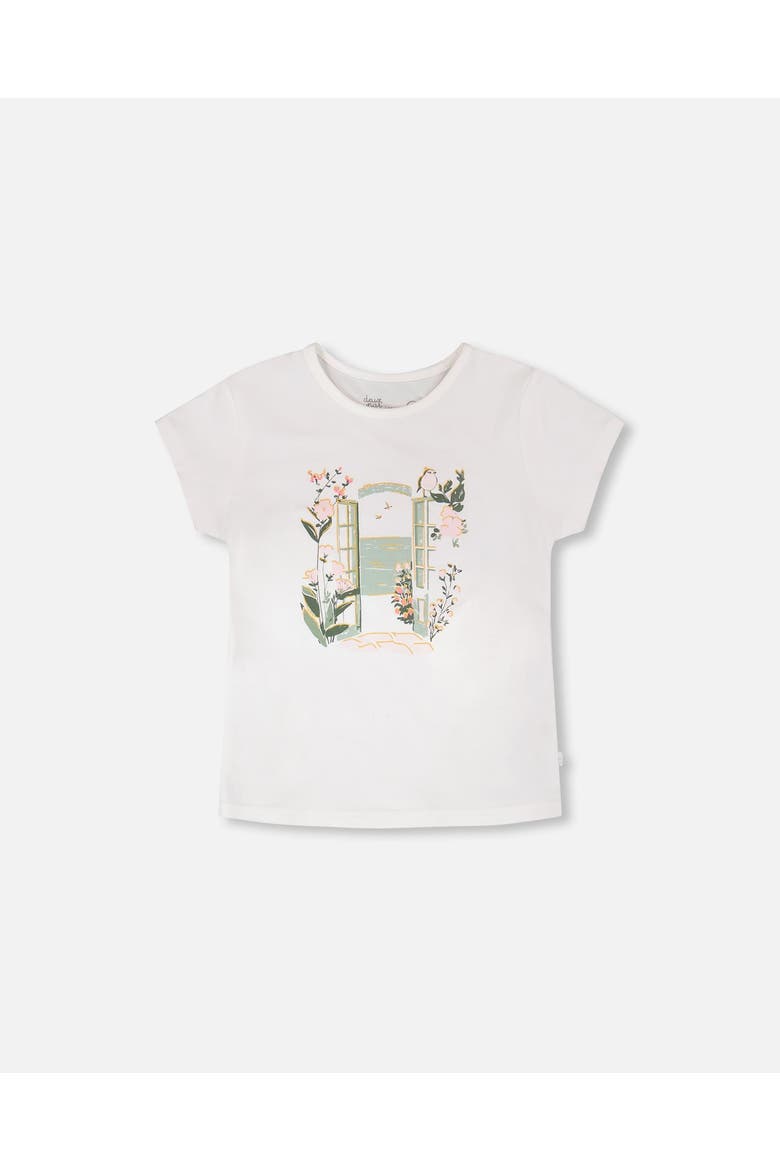 Organic Cotton Jersey Graphic Short Sleeve T-Shirt, Main, color, Off-White