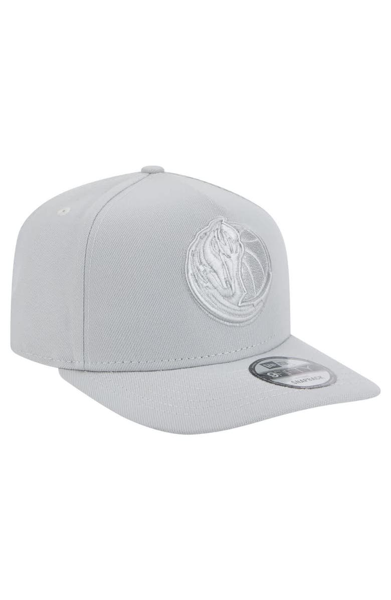 New Era Men's New Era Gray Dallas Mavericks Colorpack A-Frame Pinch Front 9FIFTY Snapback Hat, Alternate, color, Gray