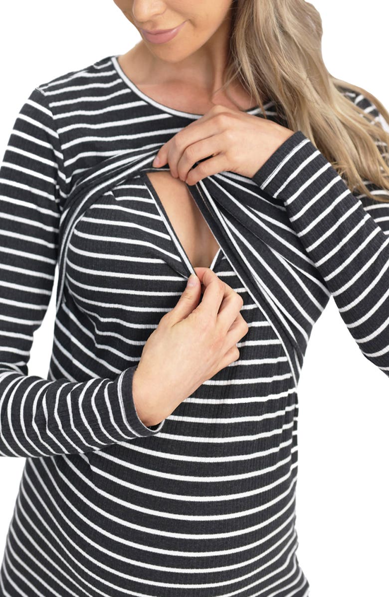 Angel Maternity Long Sleeve Maternity/Nursing Top, Alternate, color, 