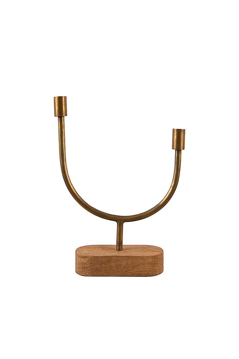 Asymmetrical Candle Holder, Main, color, Gold