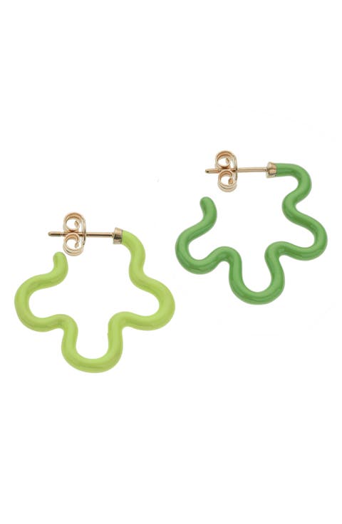 Flower Power Two-Tone Hoop Earrings