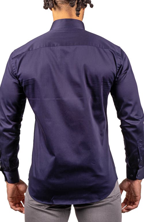 Maceoo Ceremony Prince Cotton Button-up Shirt In Blue