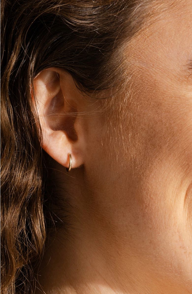 MADE BY MARY 14k Mini Live In Hoop Earrings, Alternate, color, 14K Solid Gold