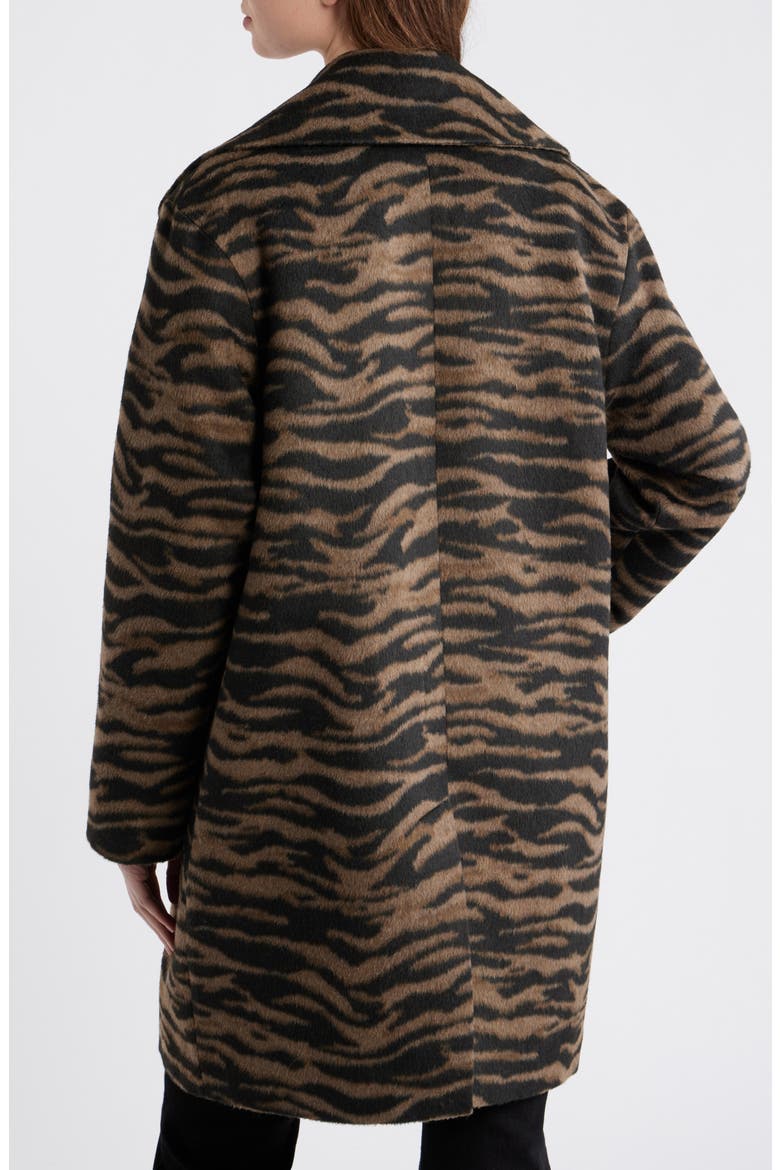 Zebra Print Long Coat, Alternate, color, BLACK TAUPE ZEBRA