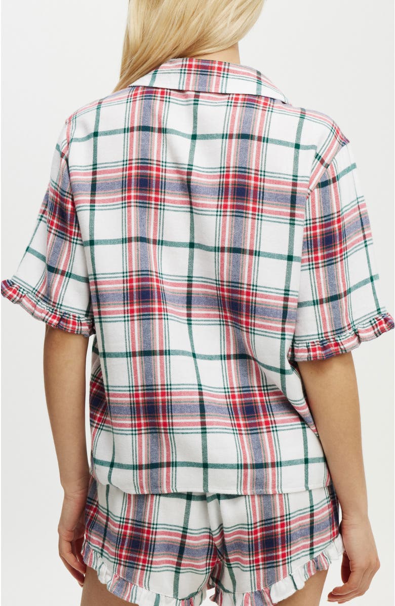 COTTON ON BODY Flannel Short Sleeve Shirt And Short Sleep Set, Alternate, color, 