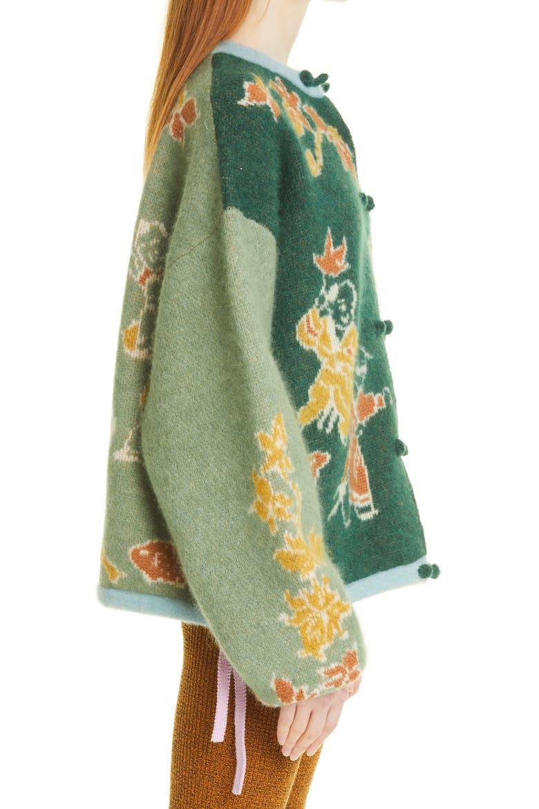 Laza Oversize Alpaca & Merino Wool Blend Jacket, Alternate, color, JADE