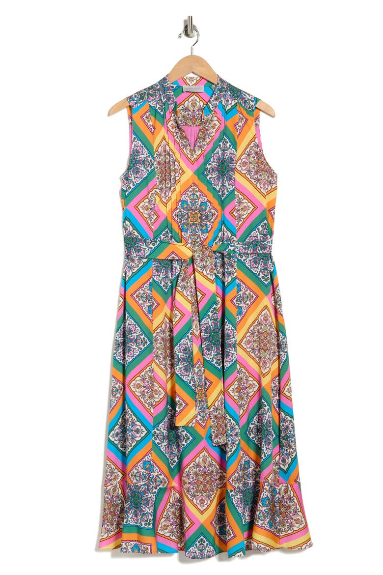 The Phoebe Stretch Silk Midi Dress, Alternate, color, SIERRA TILE PRINT