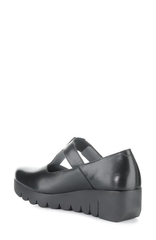 Fly London Veka T-strap Platform Wedge Pump In Black