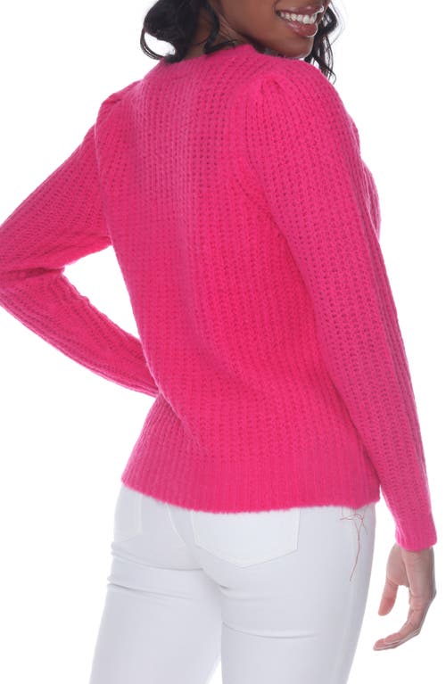 Rain And Rose Rib Crewneck Sweater In Pink