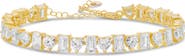 SHYMI Heart & Emerald Cubic Zirconia Tennis Bracelet