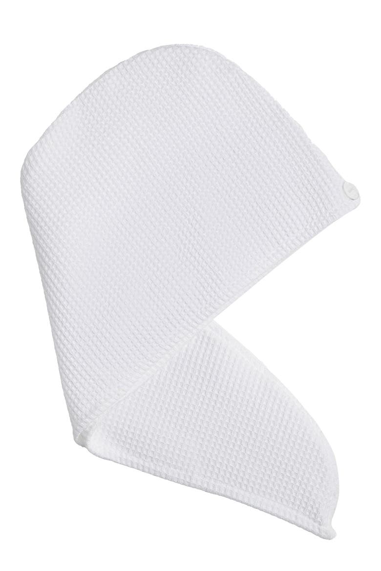 Waffle Terry Hair Towel, Main, color, WHITE