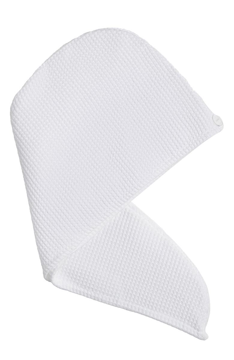 Cozy Earth Waffle Terry Hair Towel, Main, color, White