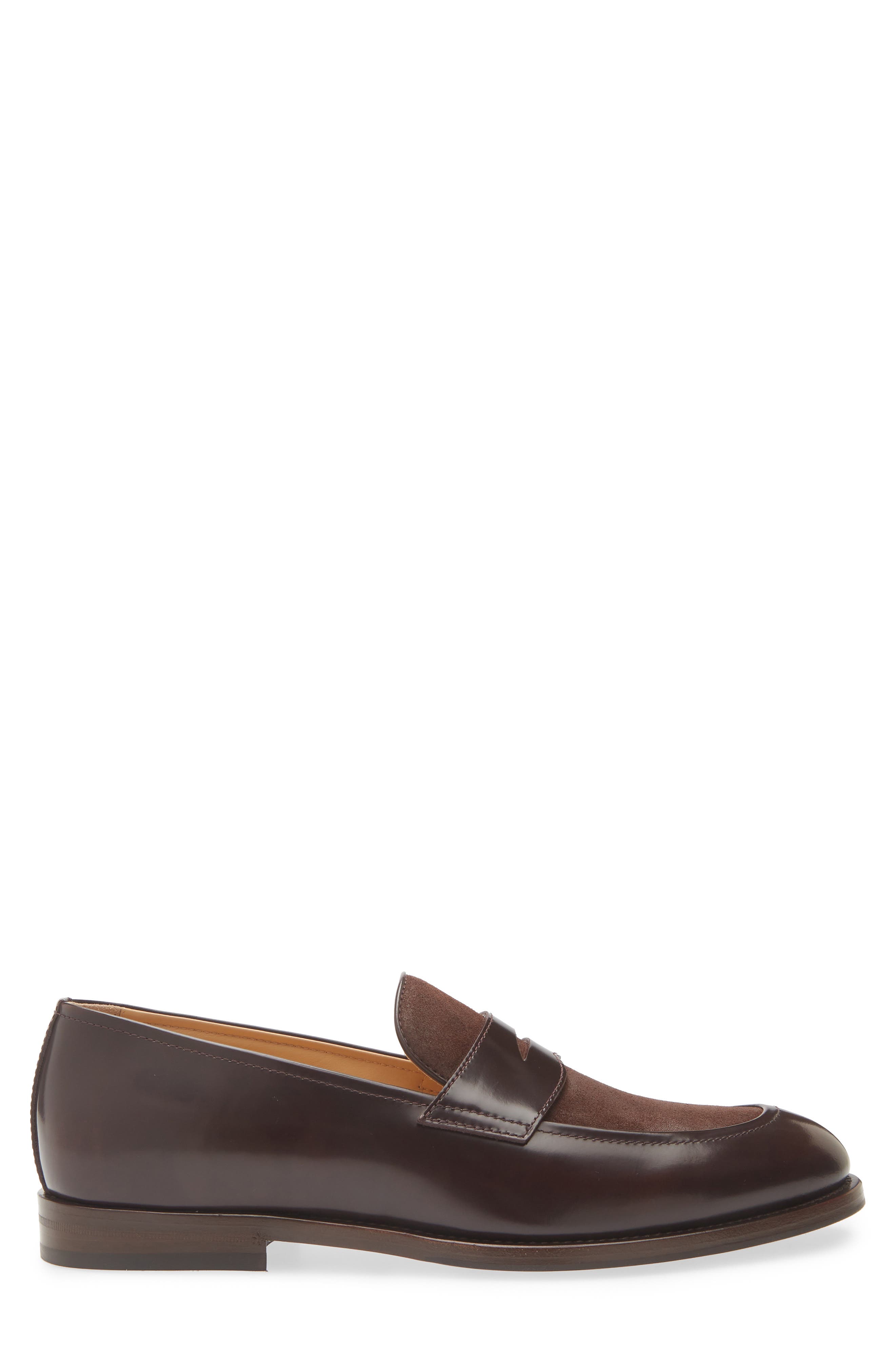 Two-Tone Suede & Leather Loafer, Alternate, color, CKC46 BURGUNDY