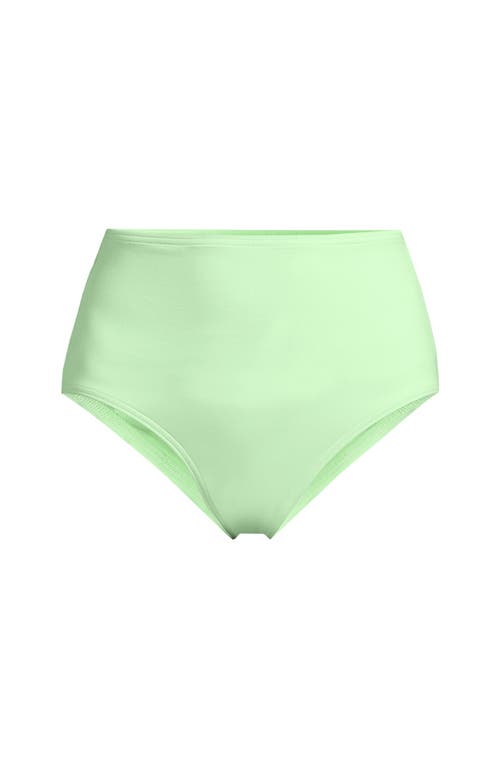 Lands' End Plus Size Sculpting Suit High Waisted Bikini Bottoms In Icy Mint Green