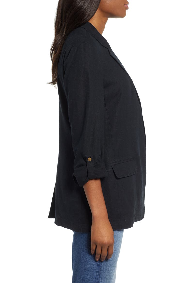 Boyfriend Blazer, Alternate, color, BLACK