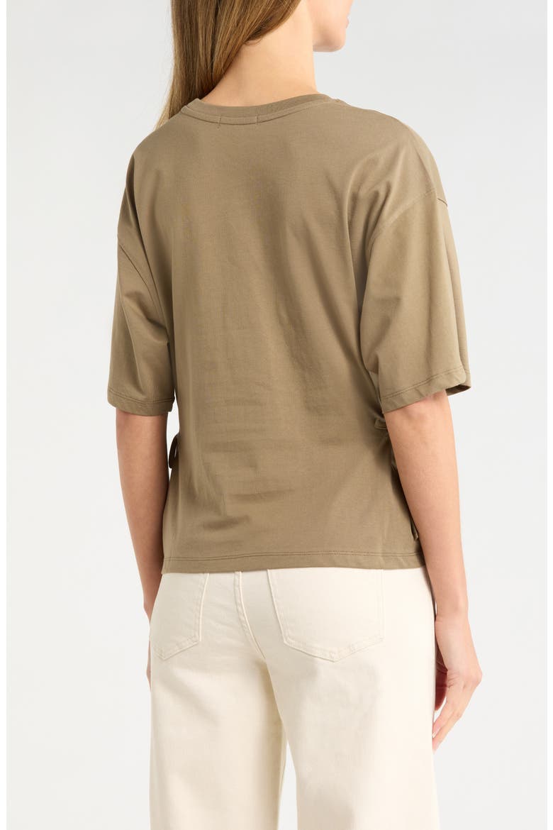 Side Tie T-Shirt, Alternate, color, COVERT GREEN