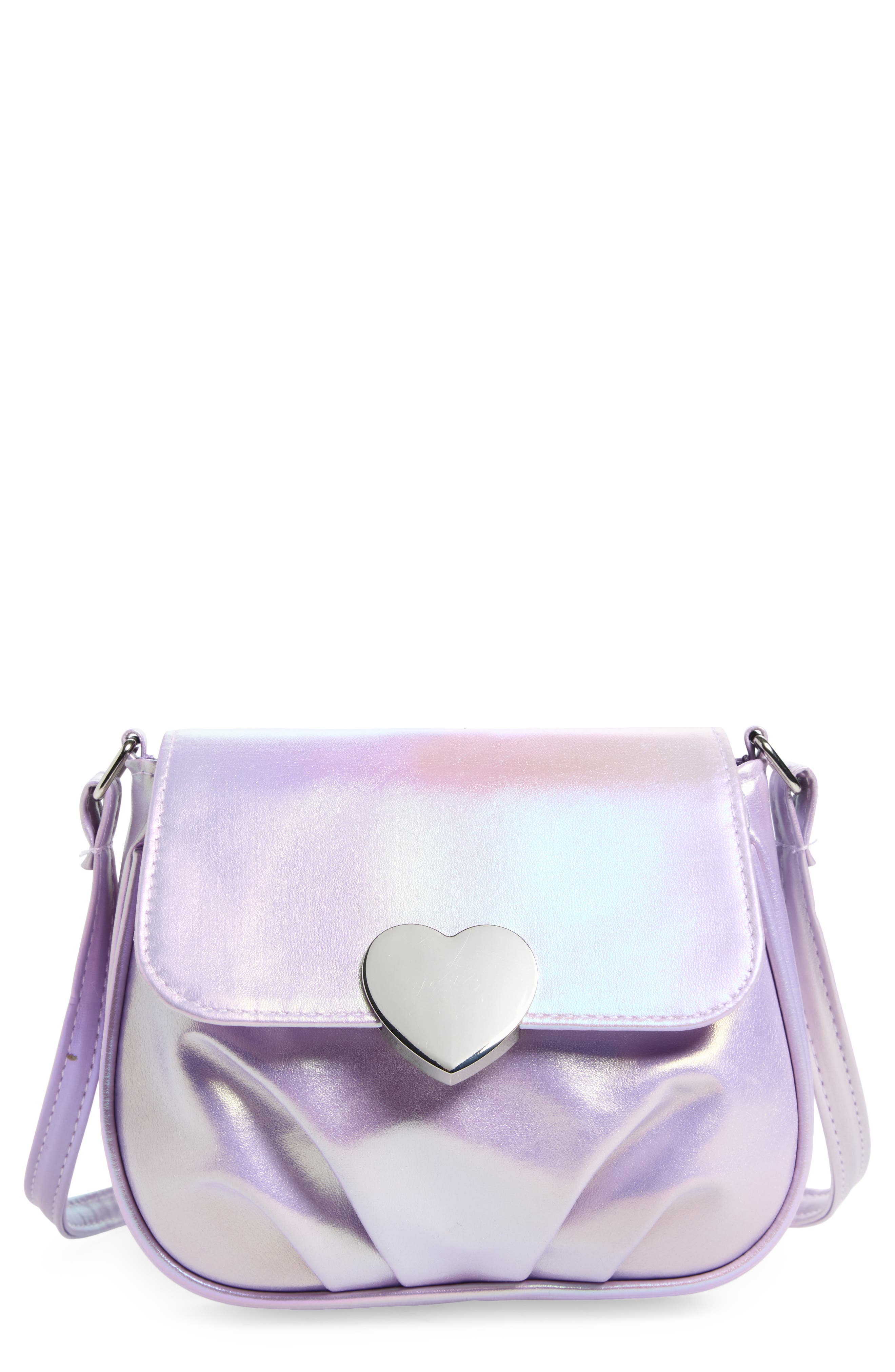 Capelli New York Kids' Metallic Shoulder Bag, Main, color, Lilac