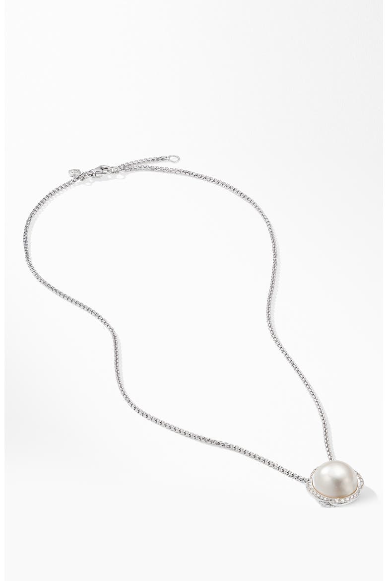Continuance Pearl Pendant Necklace with Diamonds, Alternate, color, PEARL/ DIAMOND