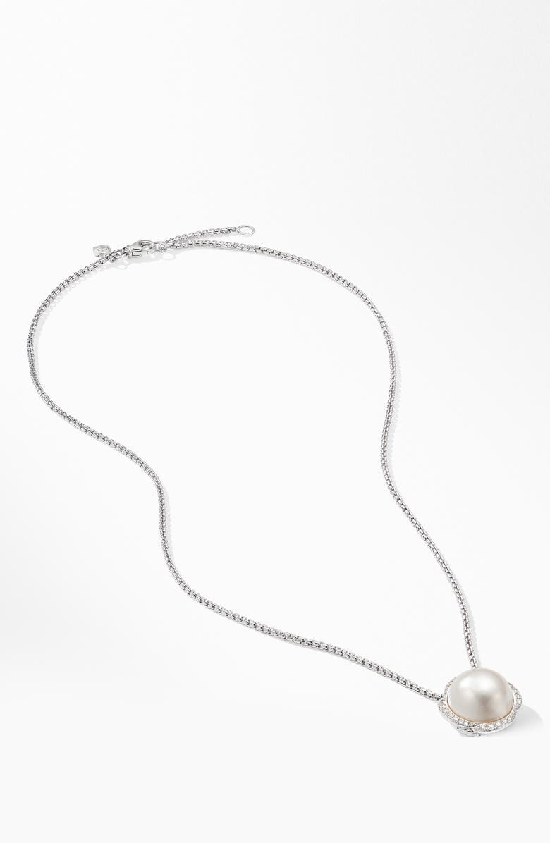 David Yurman Continuance Pearl Pendant Necklace with Diamonds, Alternate, color, 