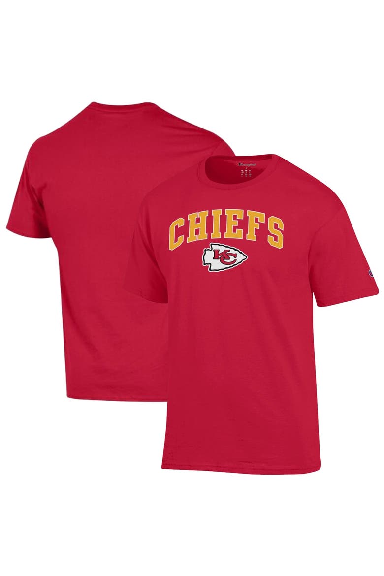 Men's Champion Red Kansas City Chiefs Arch Over Logo T-Shirt, Main, color, Red