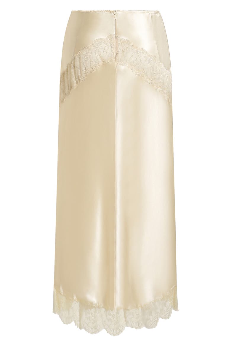 Lace Trim Silk Satin Slip Skirt, Alternate, color, M0169 ECRU 4