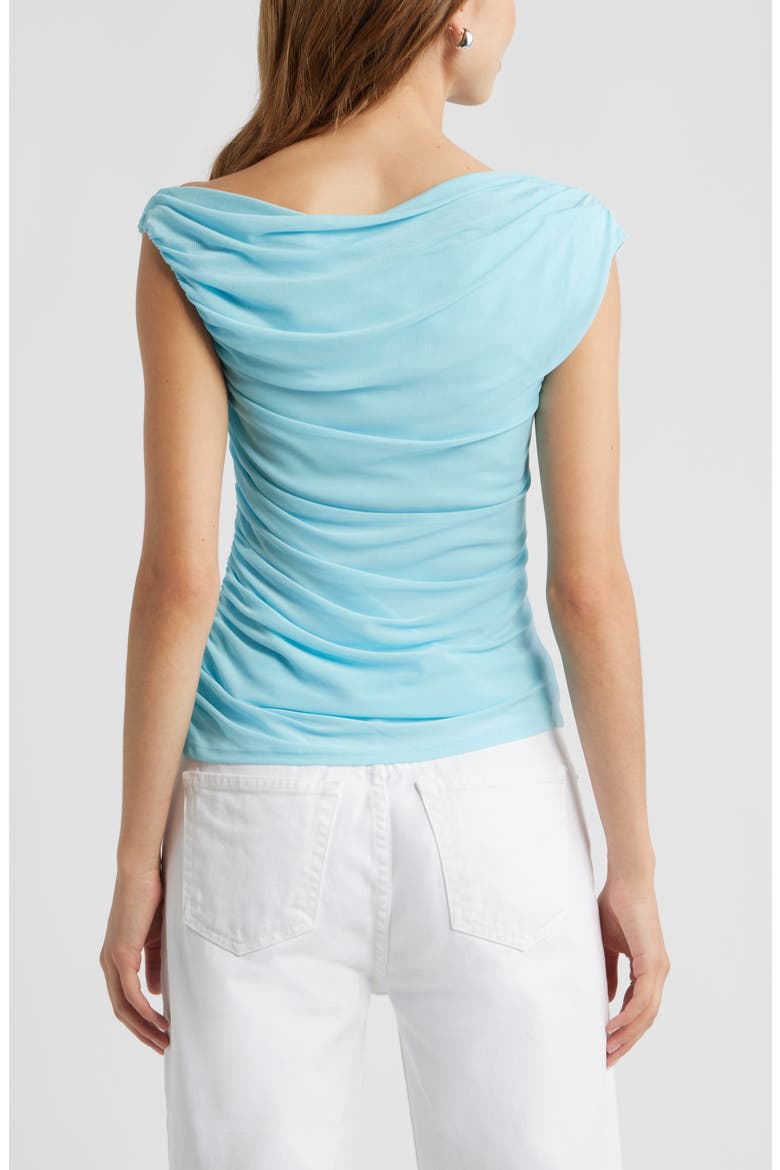 Cap Sleeve Mesh Top, Alternate, color, BLUE ATOMIZER