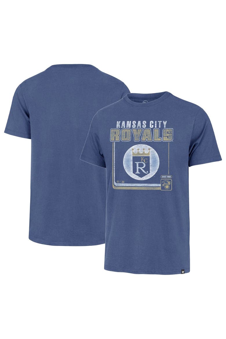 Men's '47  Royal Kansas City Royals Cooperstown Collection Borderline Franklin T-Shirt, Main, color, Royal